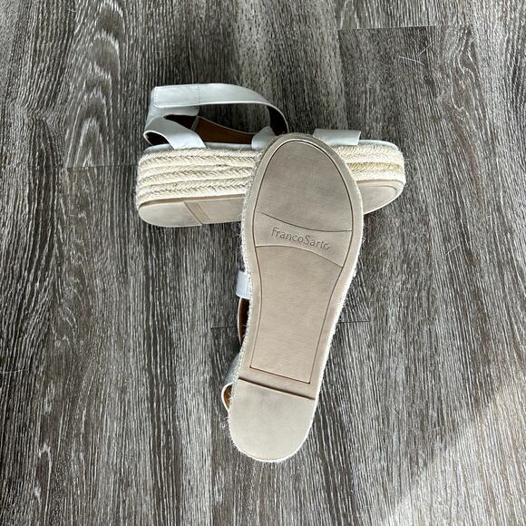 GUC Franco Sarto Tabatha Gray Espadrille Platform Wedge Sandal Size 7.5 Summer - Picture 3 of 9